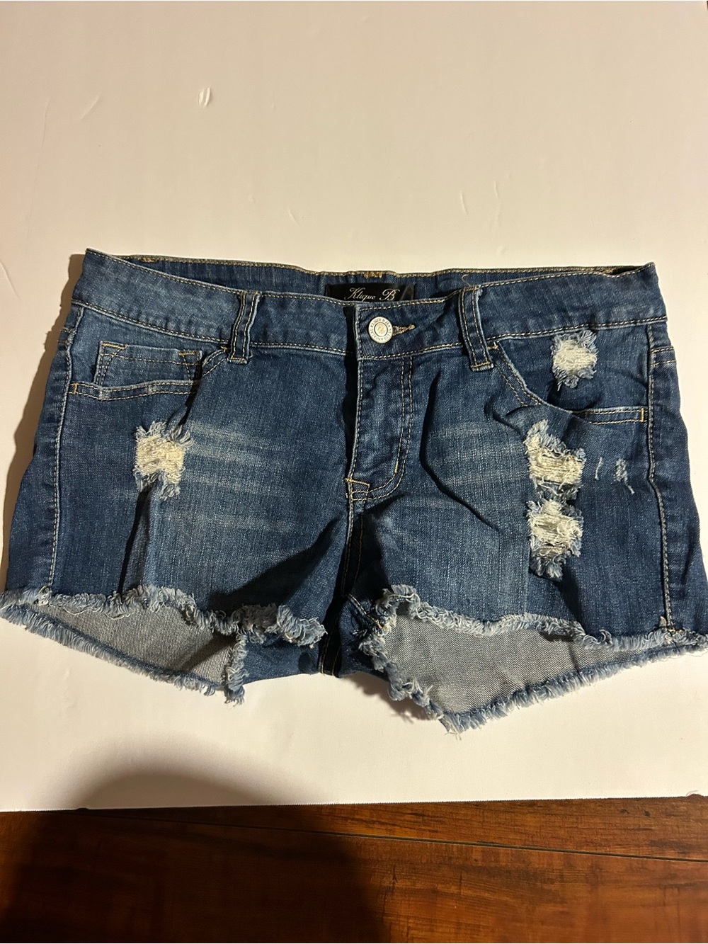 Distressed Denim Women's Short - Blue